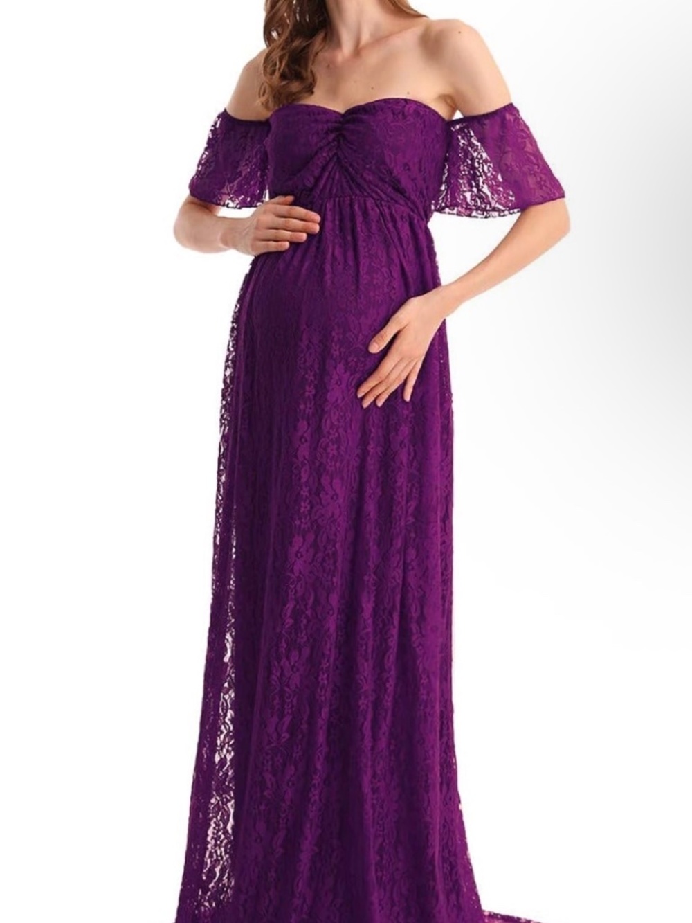 Bohemian Purple Maternity Shoot Dress - Medium